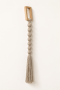 Beaded Cotton Wall Hanging in Gray, angled catalog view