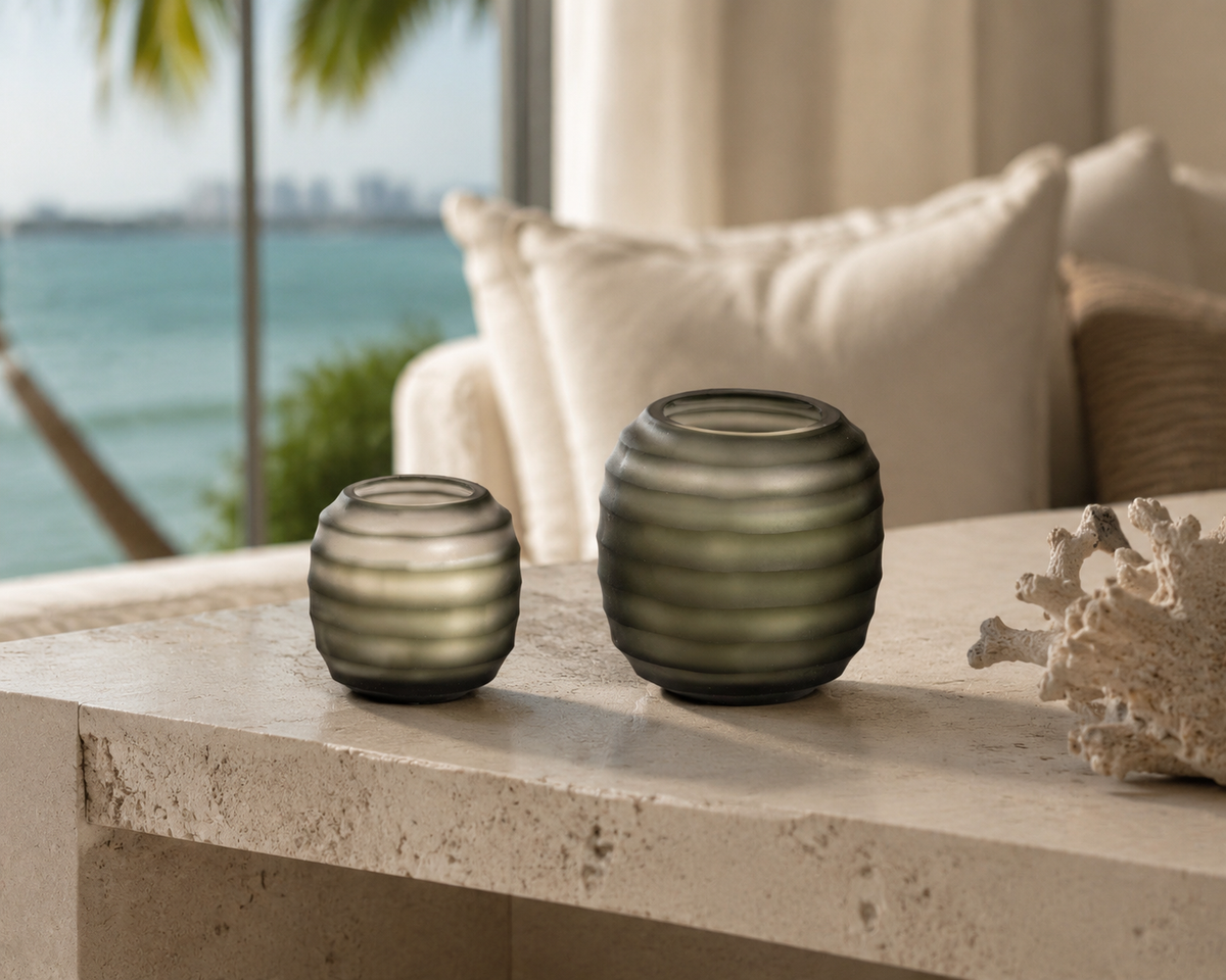 Grey Chloe Round Candles lifestyle image