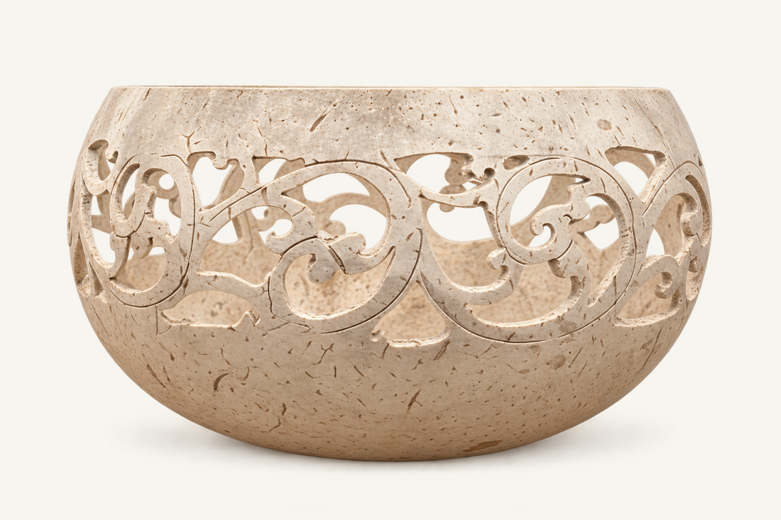 Jungle Weave Coconut Dish, front view