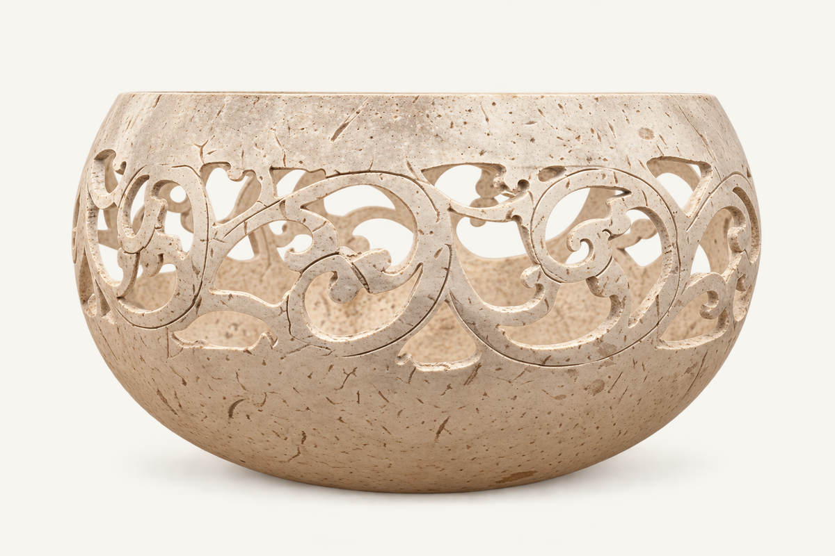 Jungle Weave Coconut Dish, front view