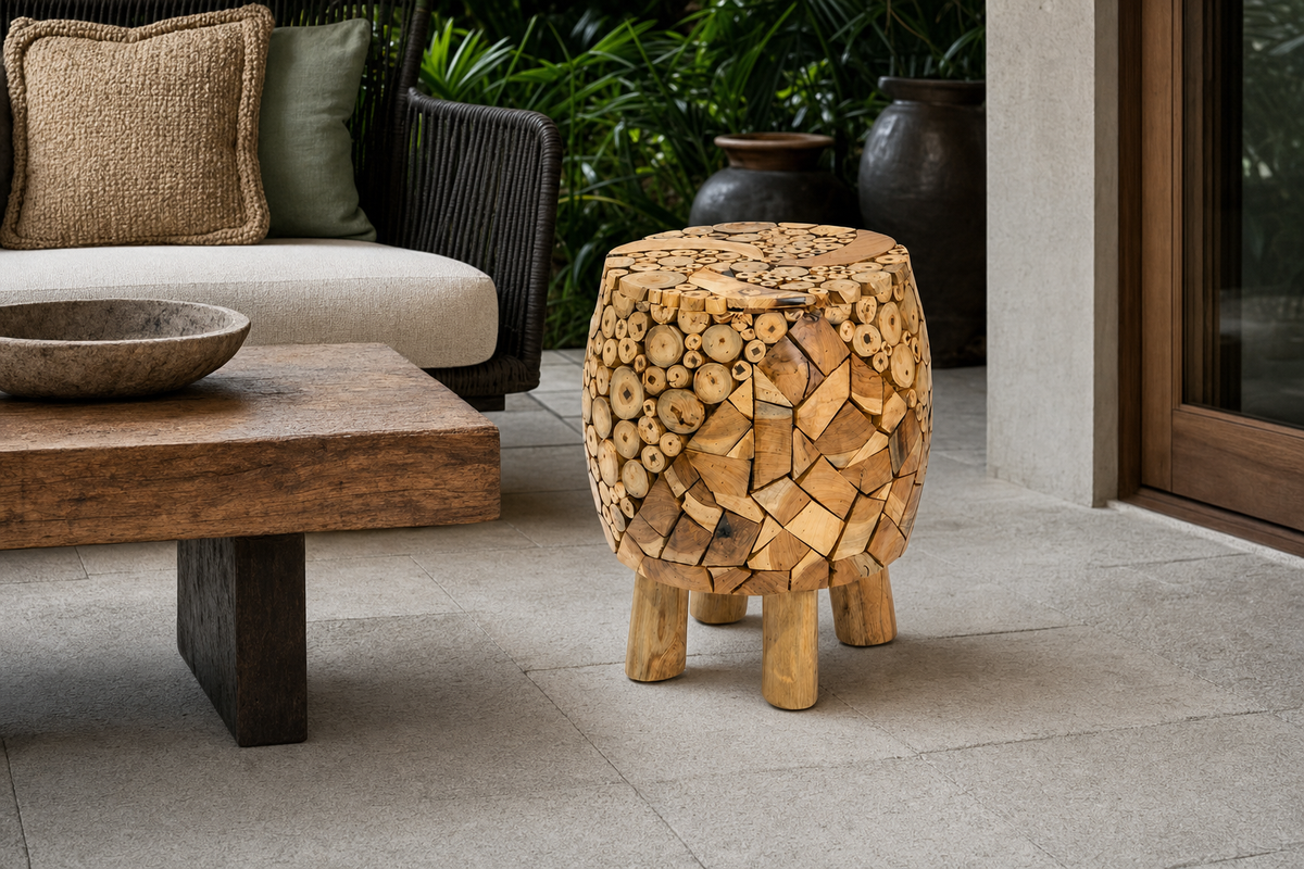 Katir Stool styled in an interior