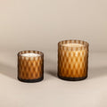 Amber Kylie Cylinder Candles in a refined bedroom setting