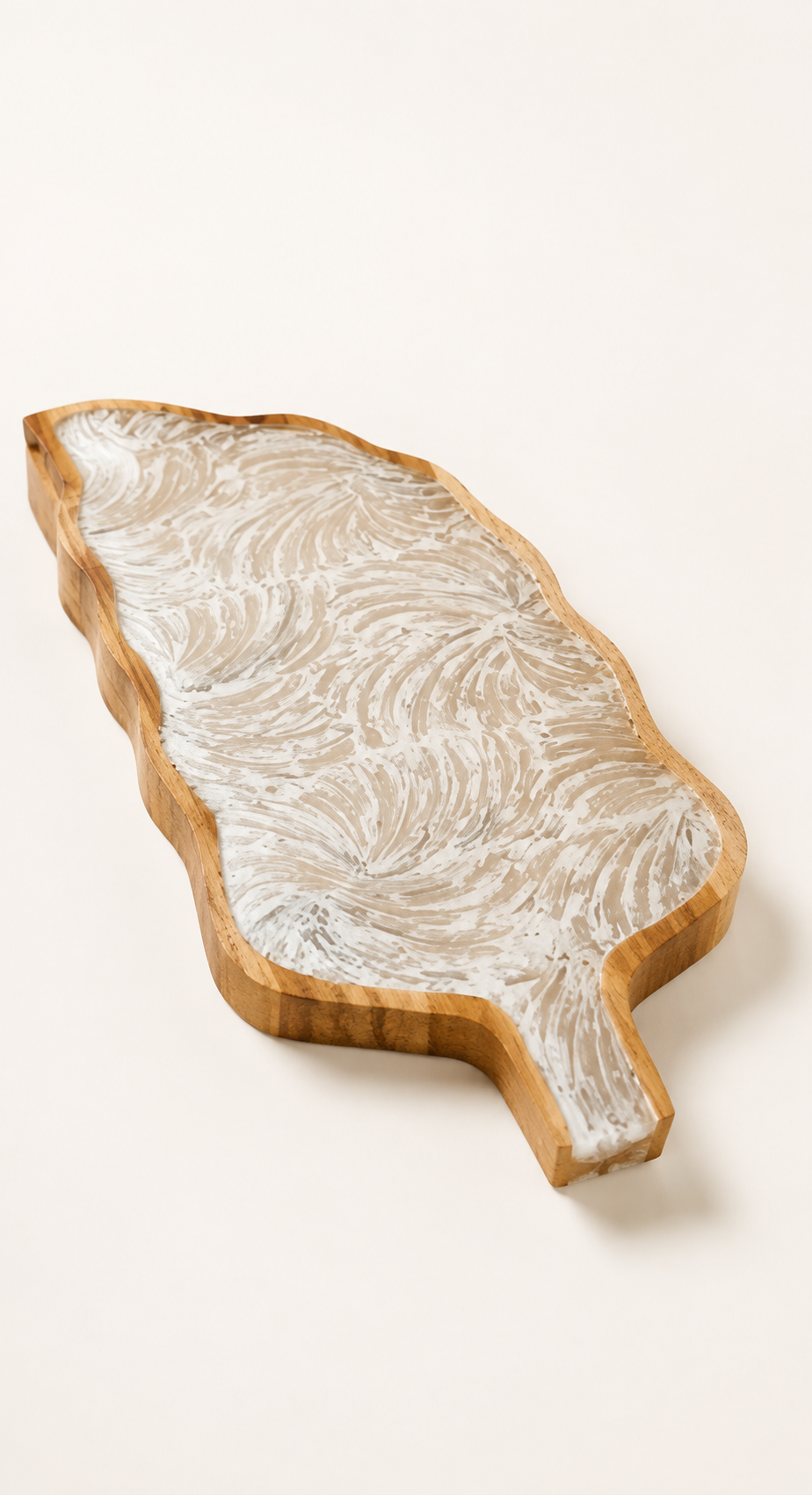 Large Teak & Resin Leaf Plate catalog view