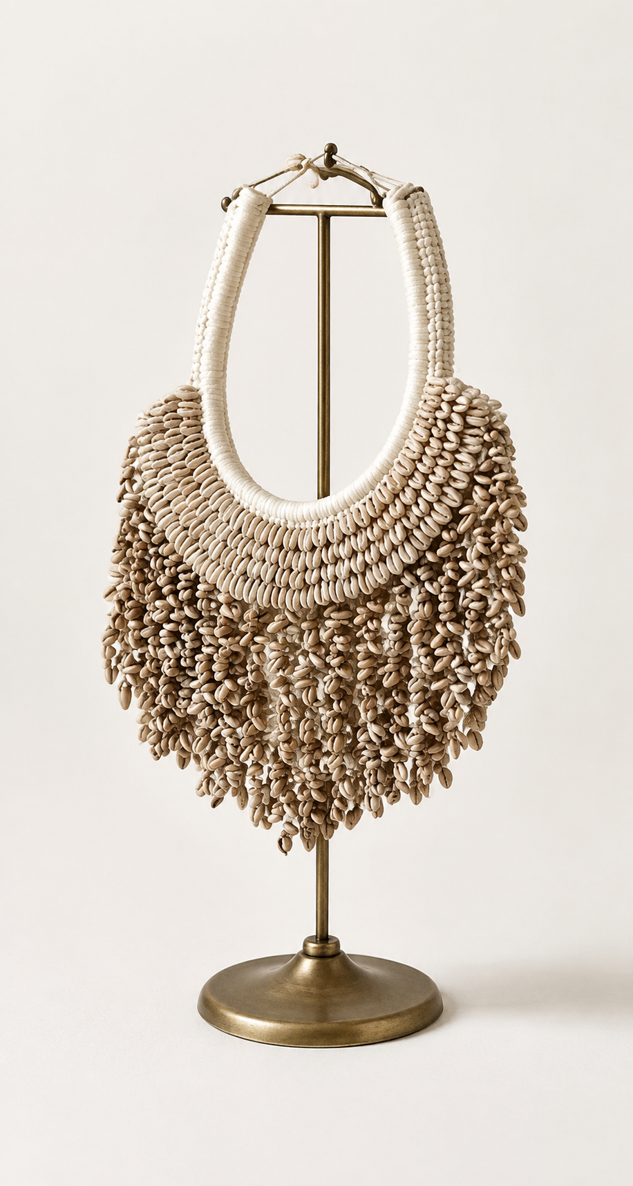 Layered Shell decorative shell necklace — Layered Shell Necklace on Metal Stand catalog view
