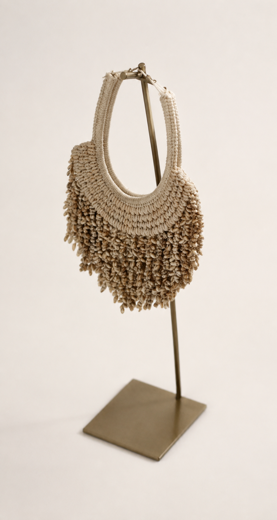 Layered Shell decorative shell necklace — Layered Shell Necklace on Metal Stand catalog view