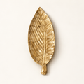 Antique Gold Long Leaf decorative tray - angled view