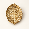 Antique Gold Serrated Leaf decorative tray - angled view