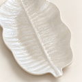 White Broad Leaf shell decorative tray - shell detail
