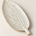 White Long Leaf shell decorative tray - shell detail