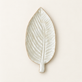 White Long Leaf shell decorative tray - top view