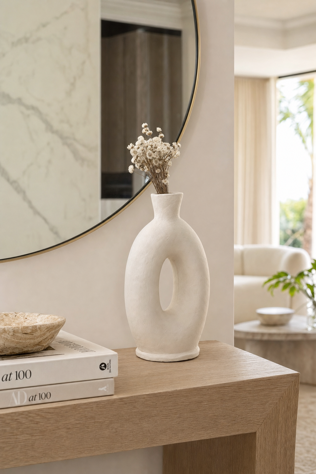 Luna Loop Vase styled in an interior
