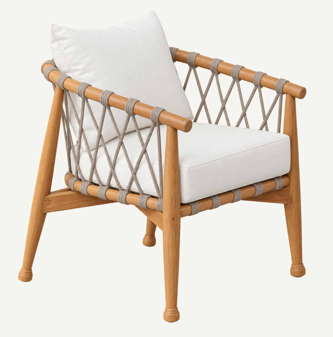 Khanan Rope Dining Chair, clean three-quarter catalog view