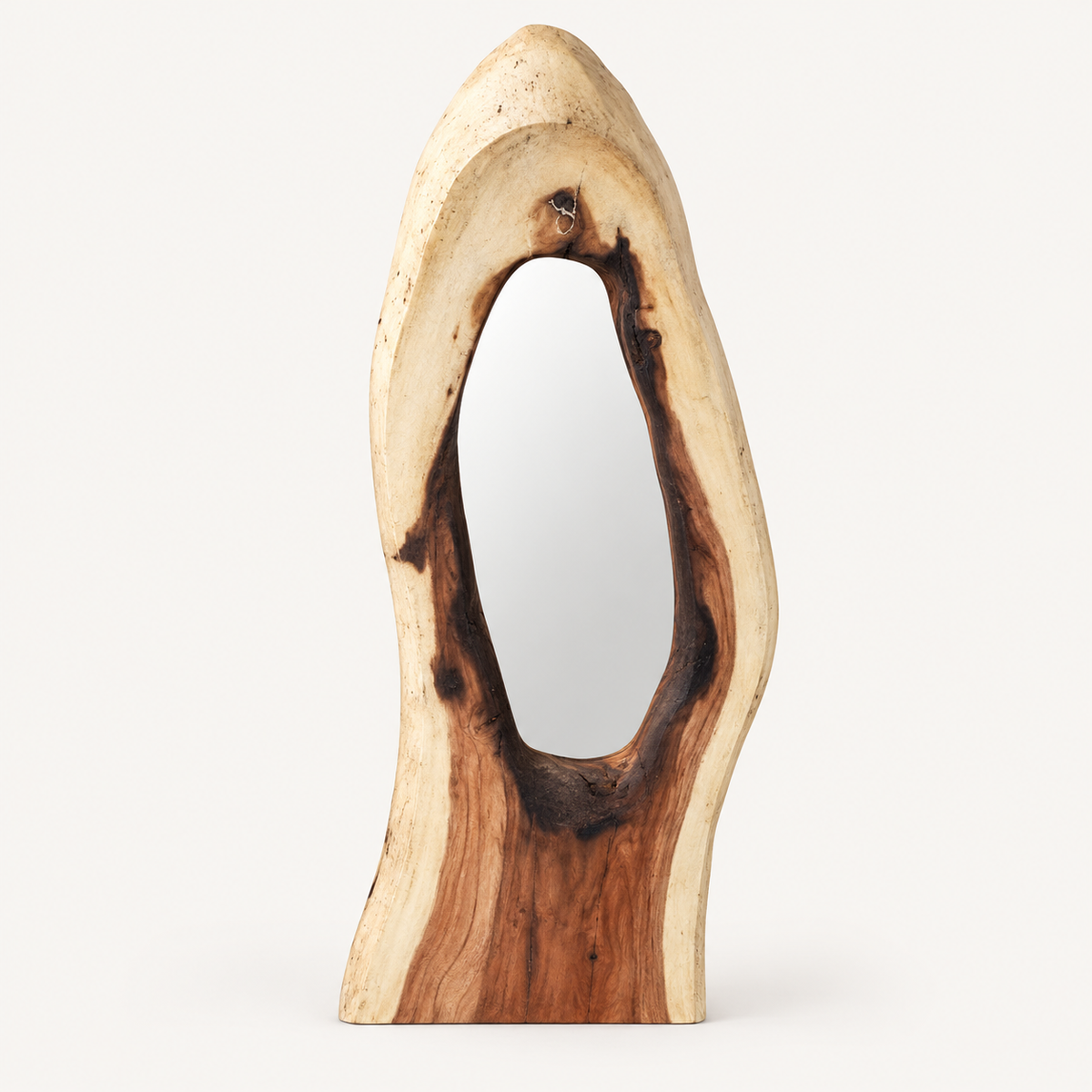 Monumental Suar Wood Mirror, front view