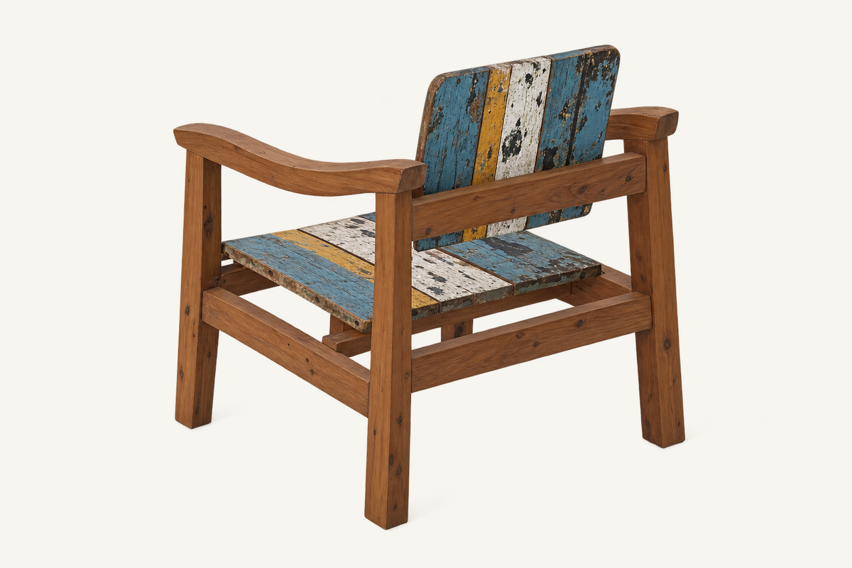 Reclaimed Boat Wood Armchair, view 3