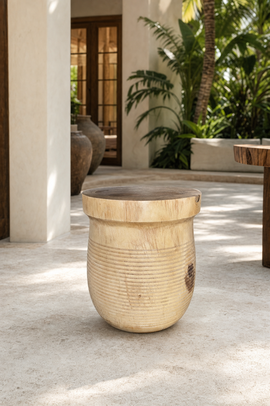 Munggur Stool styled in an interior