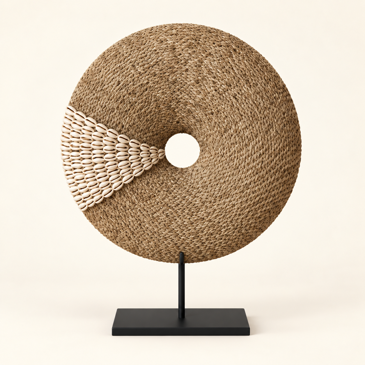 Natural Shell donut sculpture, front view