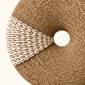 Natural Shell donut woven fiber and cowrie shell detail