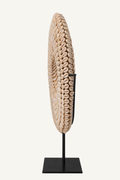 Natural Shell Rosette on black metal stand, side view