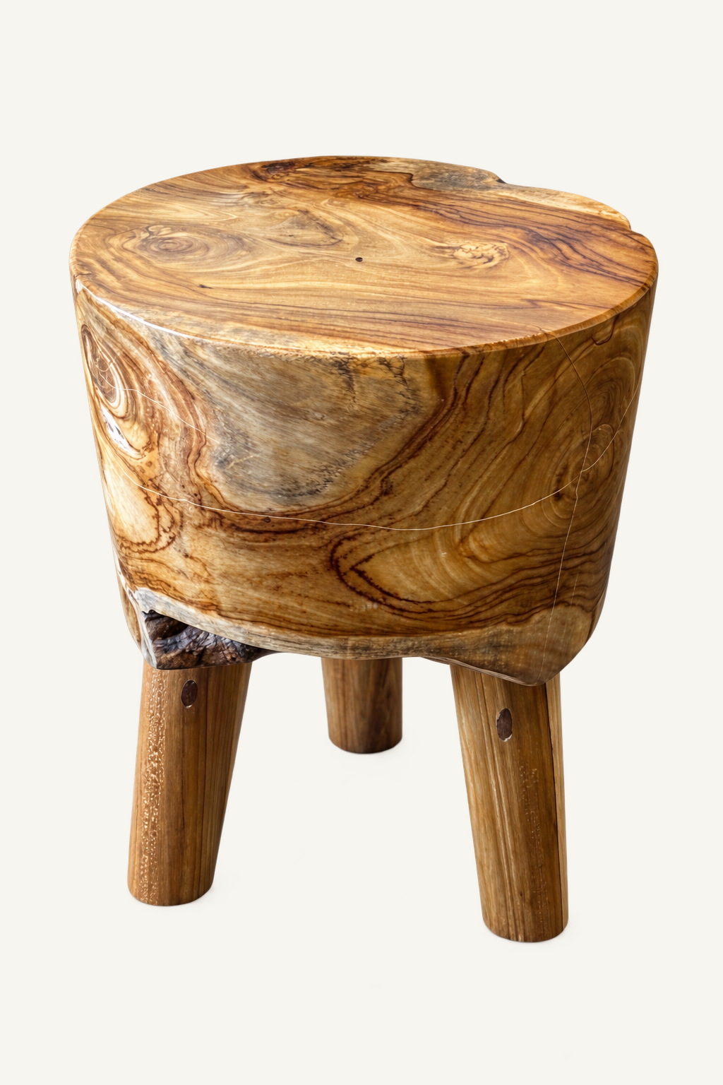 Natural Teak Stool: image 1
