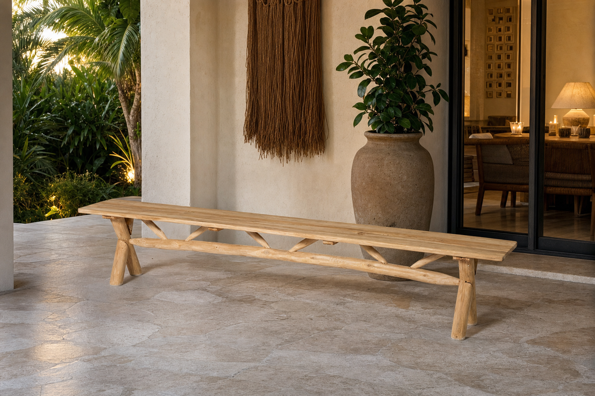 Nomade Bench styled in an interior