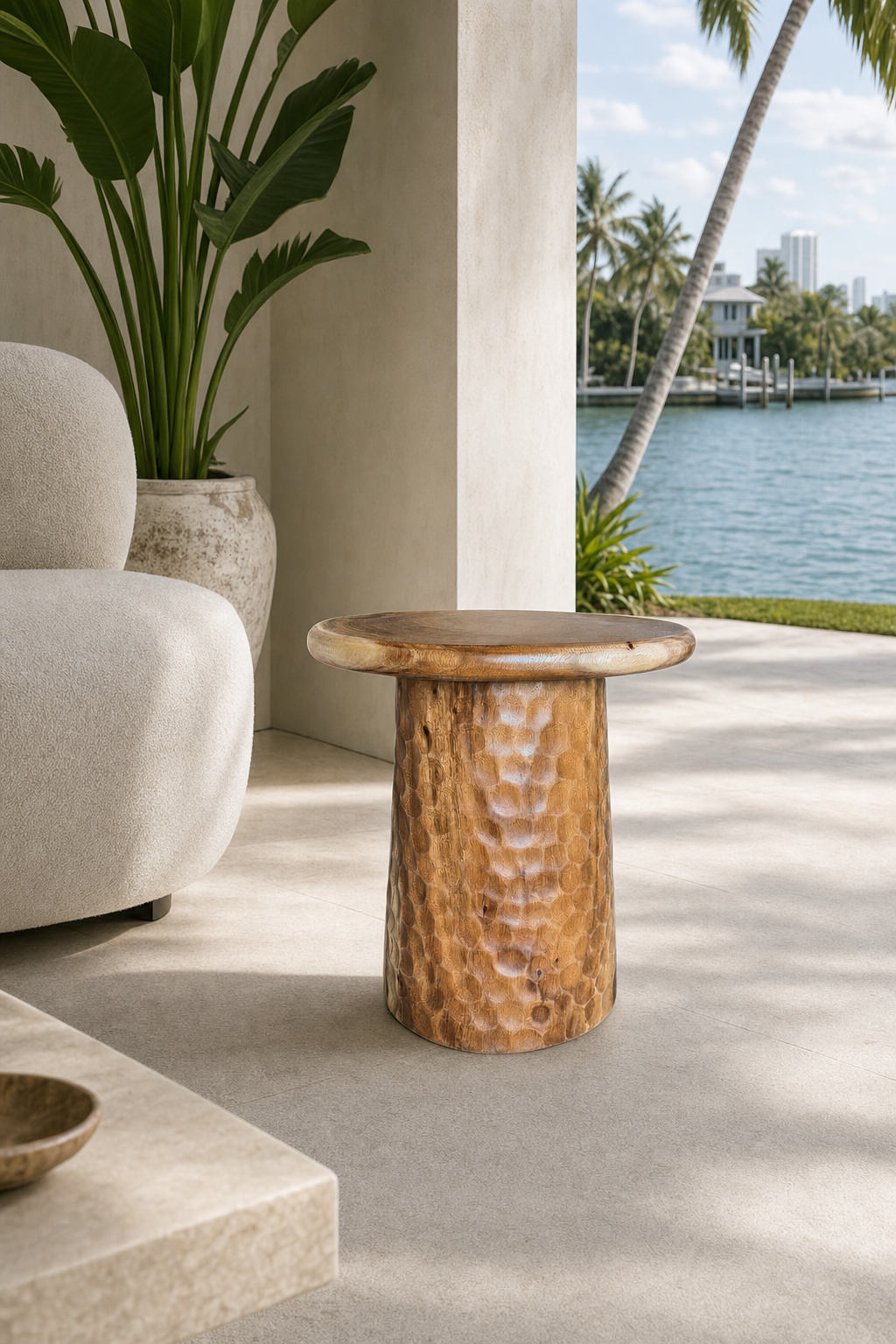 Okimi Side Table styled in an interior