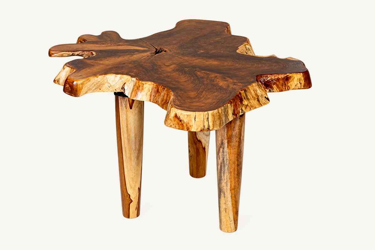 Organic Teak Root Coffee Table, front three-quarter view