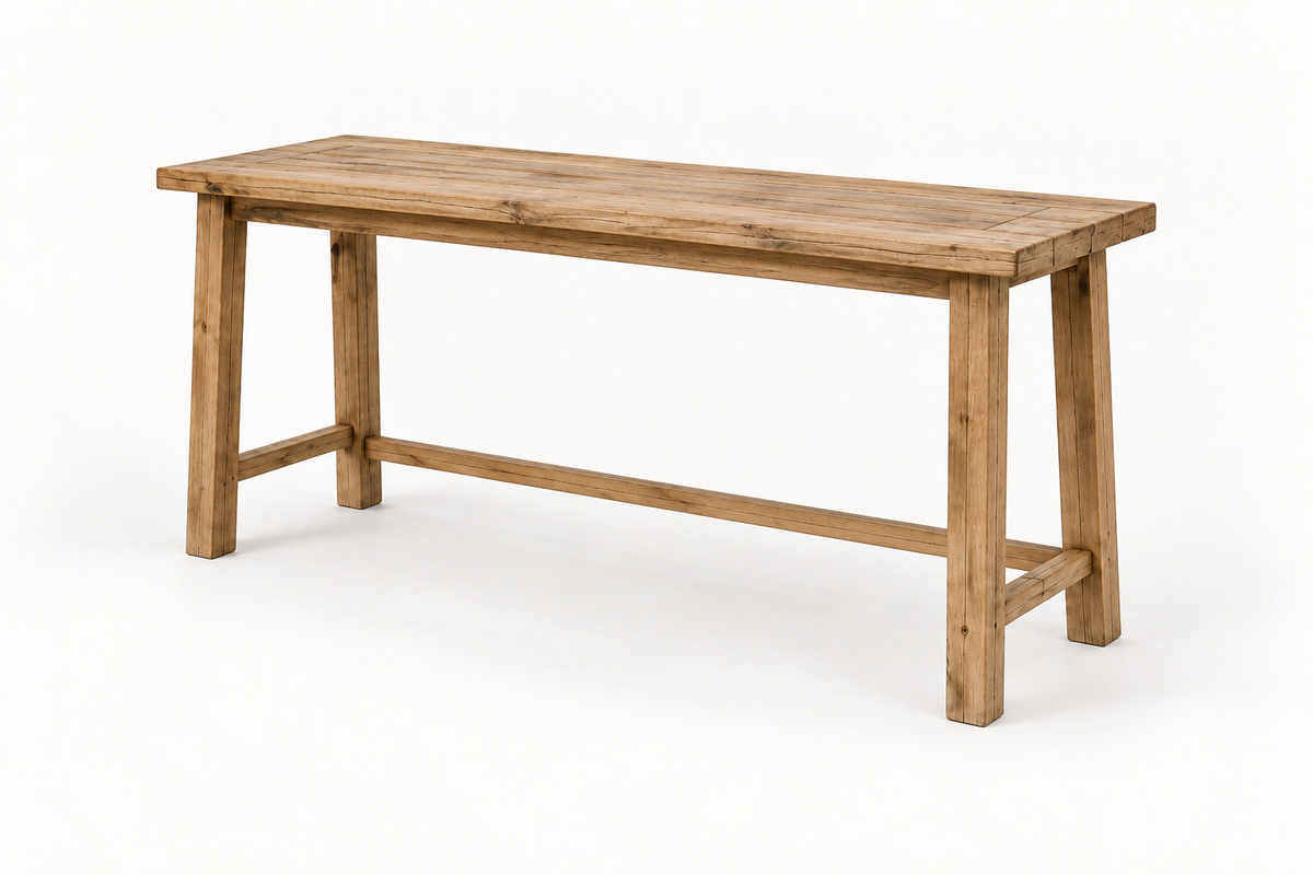 Recycled teak bar-height table included in the Outdoor Bar Table Set, alternate view