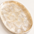 Ivory Capiz oval shell decorative tray, shell detail