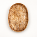 Natural Brown Mosaic oval shell decorative tray, catalog angle