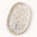 White Mosaic oval shell decorative tray, catalog angle