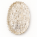 White Mosaic oval shell decorative tray, top catalog view