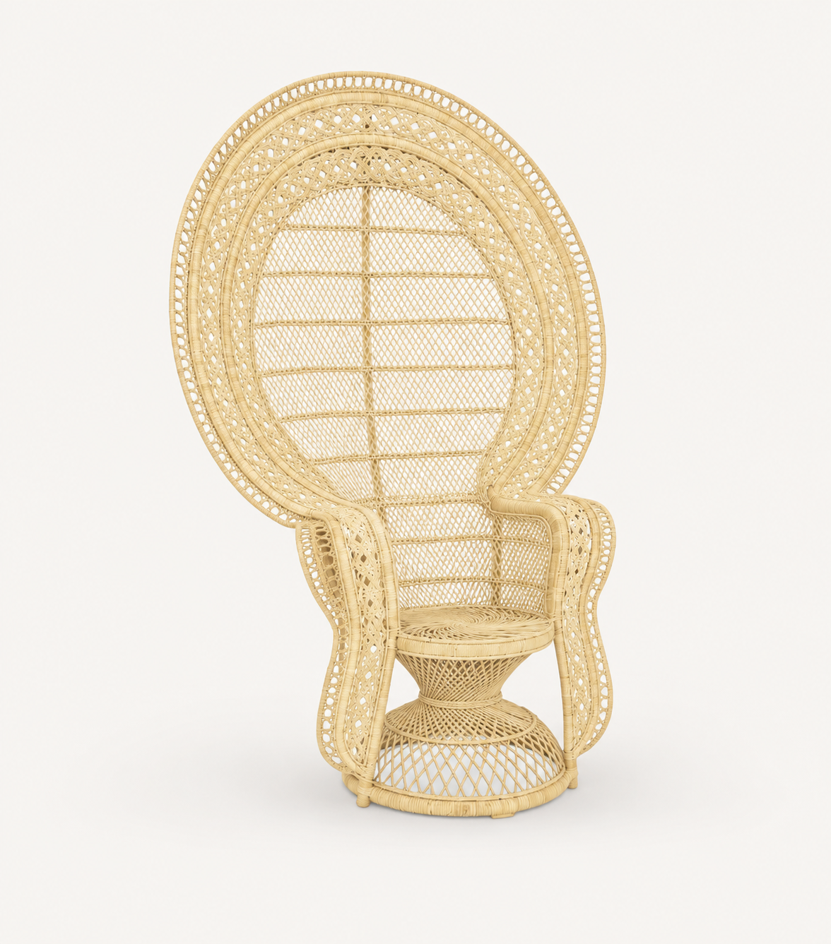 Peacock Rattan Chair clean left angle