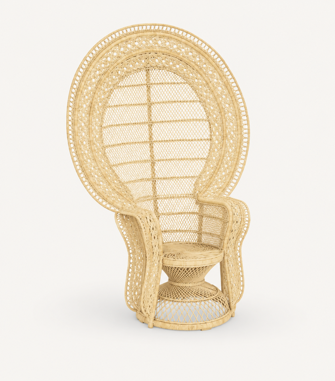 Peacock Rattan Chair clean right angle