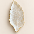 Pearlescent resin leaf decorative tray - detail view