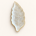 Pearlescent resin leaf decorative tray - top view
