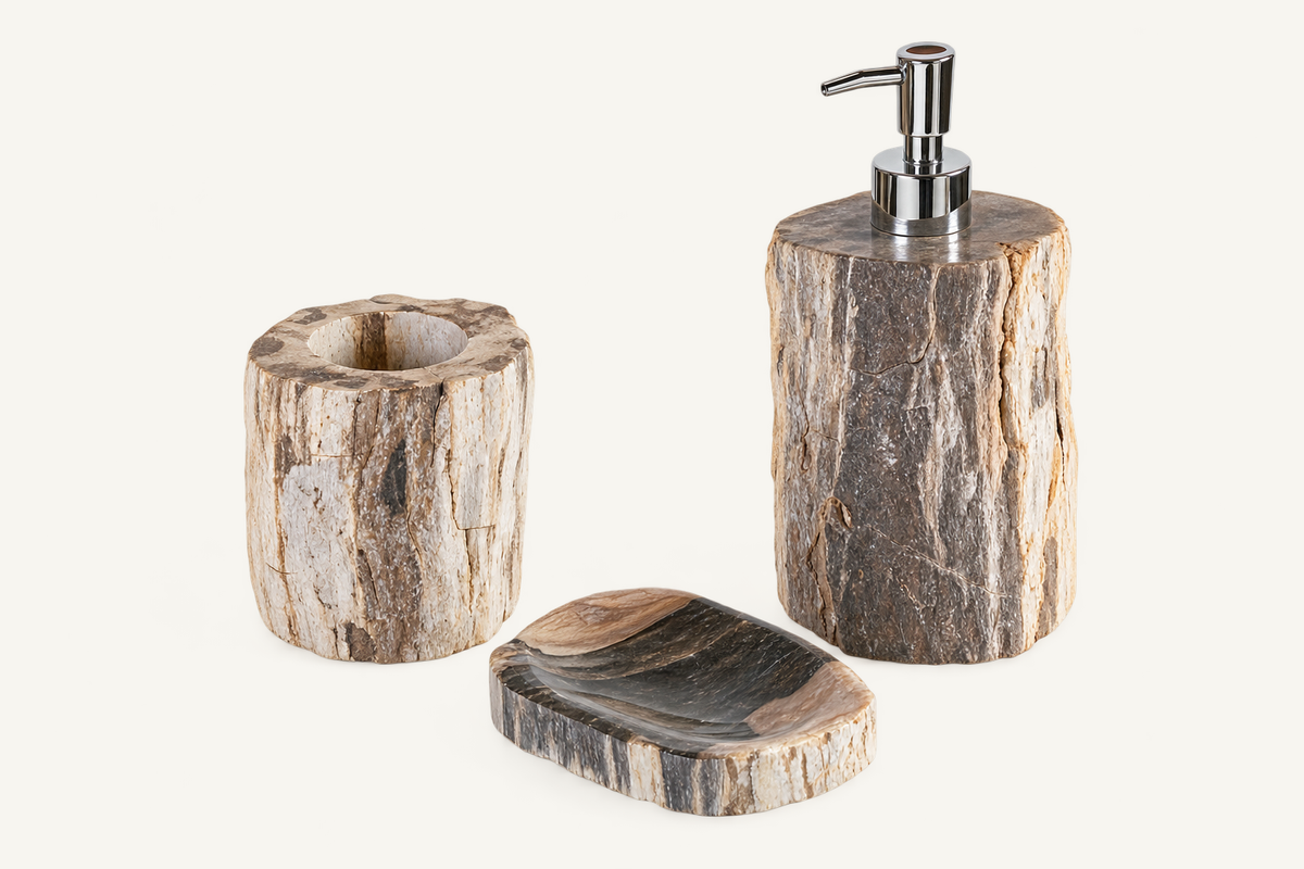 Petrified Wood Bathroom Accessories Set, view 3