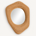 Organic Rattan Teardrop Mirror, front view