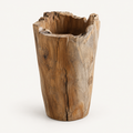 Raw Edge Teak Vessel front three-quarter view