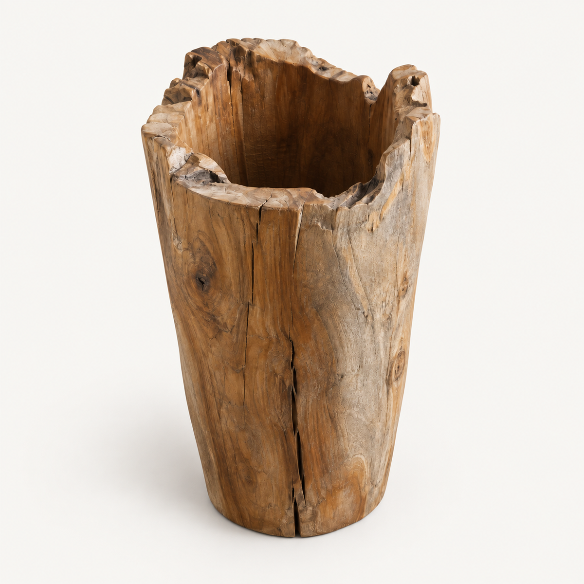 Raw Edge Teak Vessel elevated view