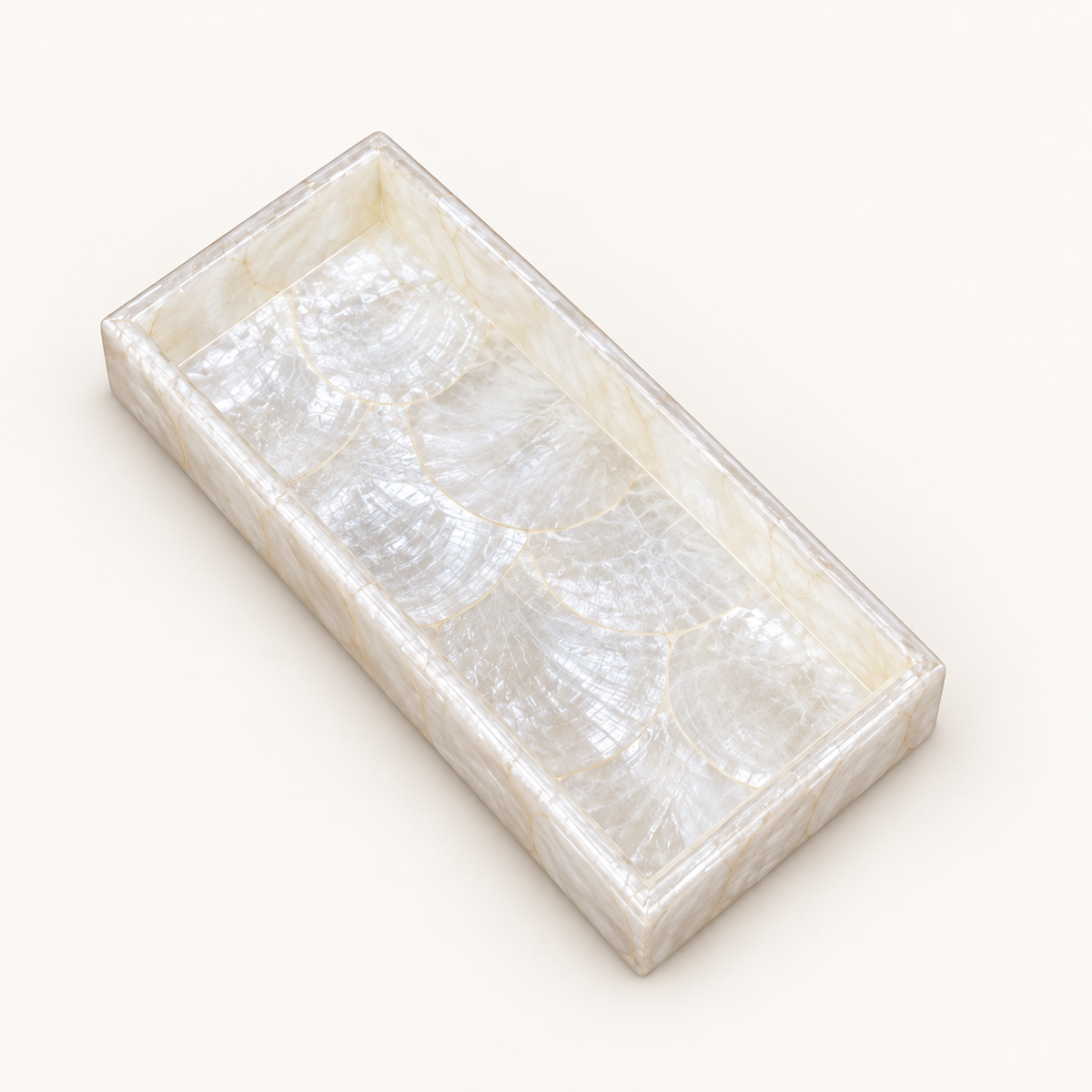 Rectangular Mother-of-Pearl Tray, three-quarter view