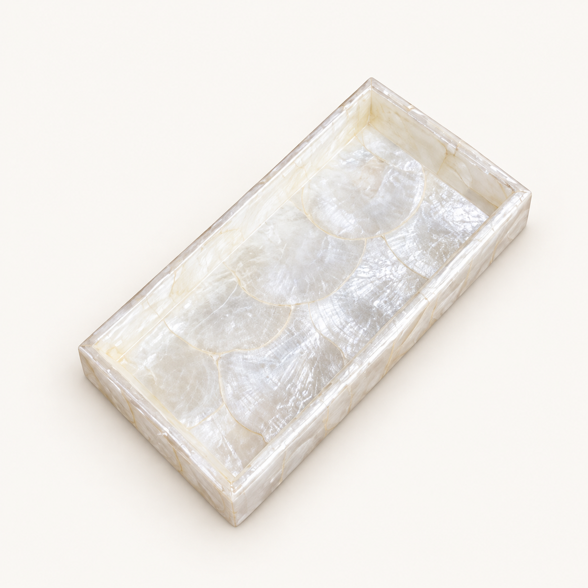 Rectangular Shell Tray on warm cream catalog background