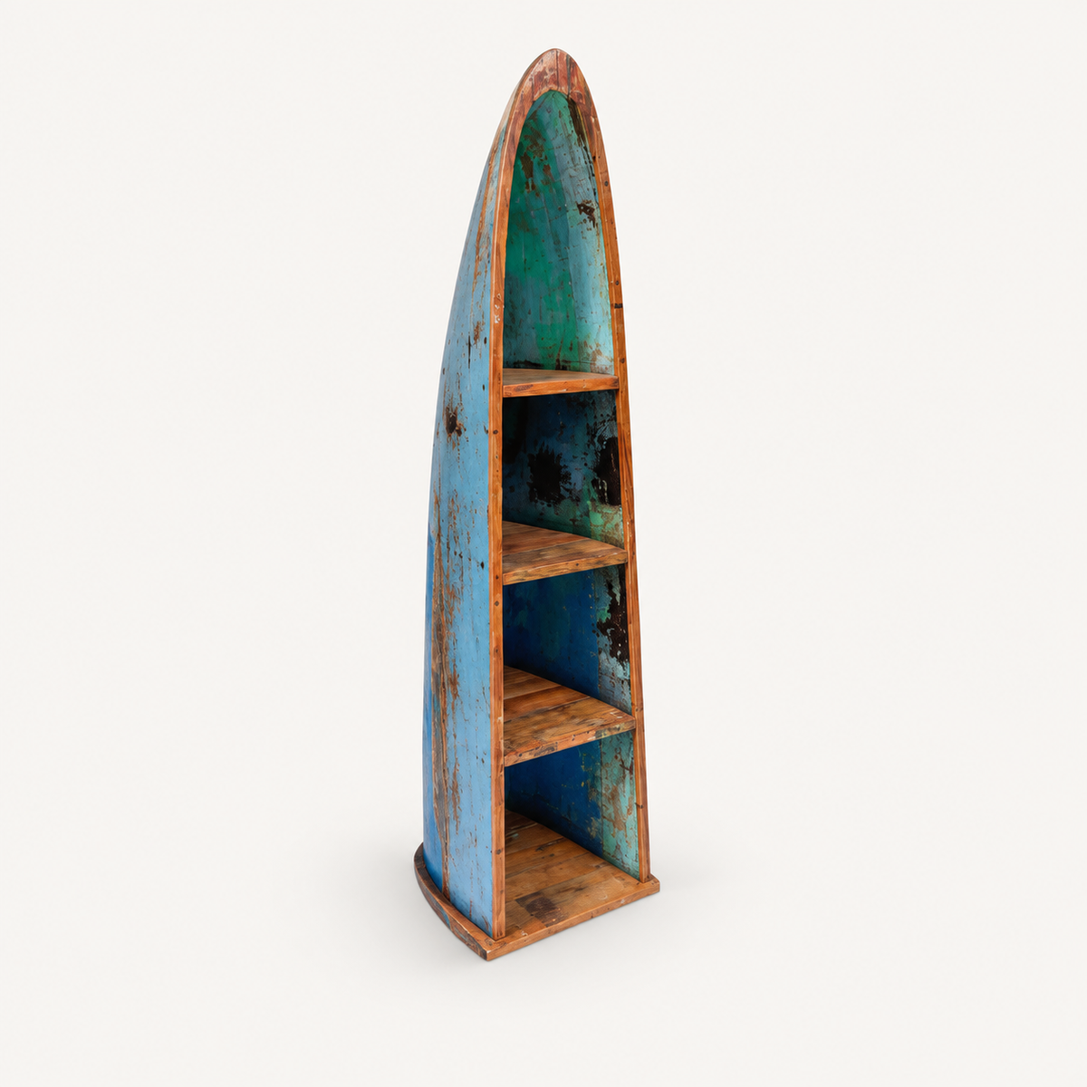Recycled Canoe Shelves clean left angle