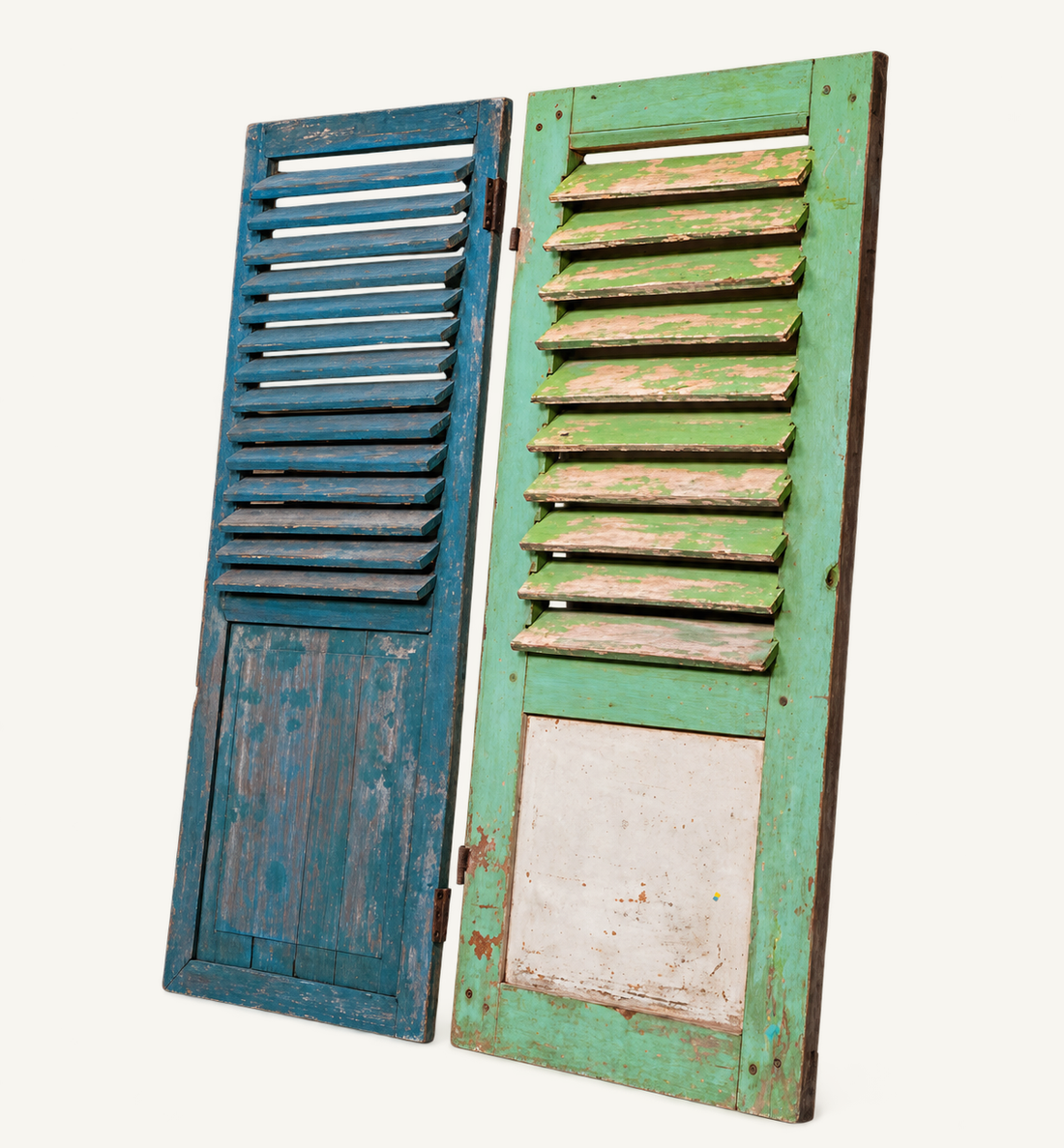 Recycled Indonesian Wood Shutters, front view