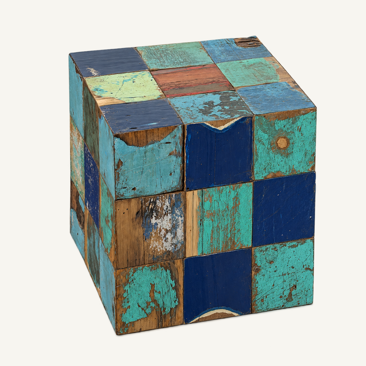 Recycled Wood Cube, alternate view