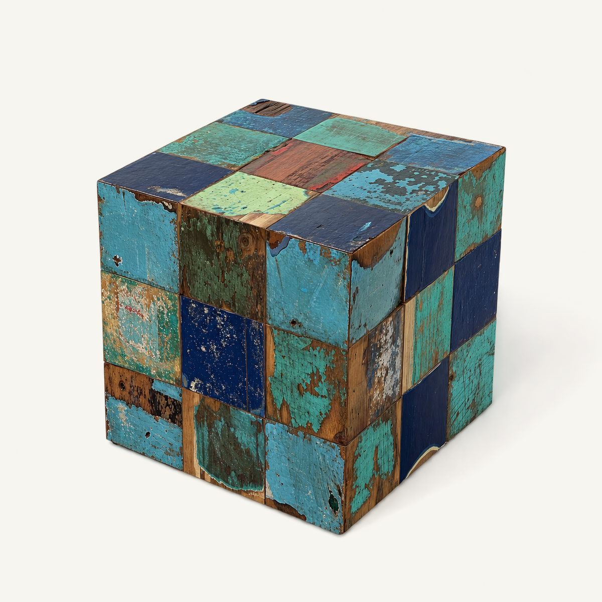 Recycled Wood Cube, view 3
