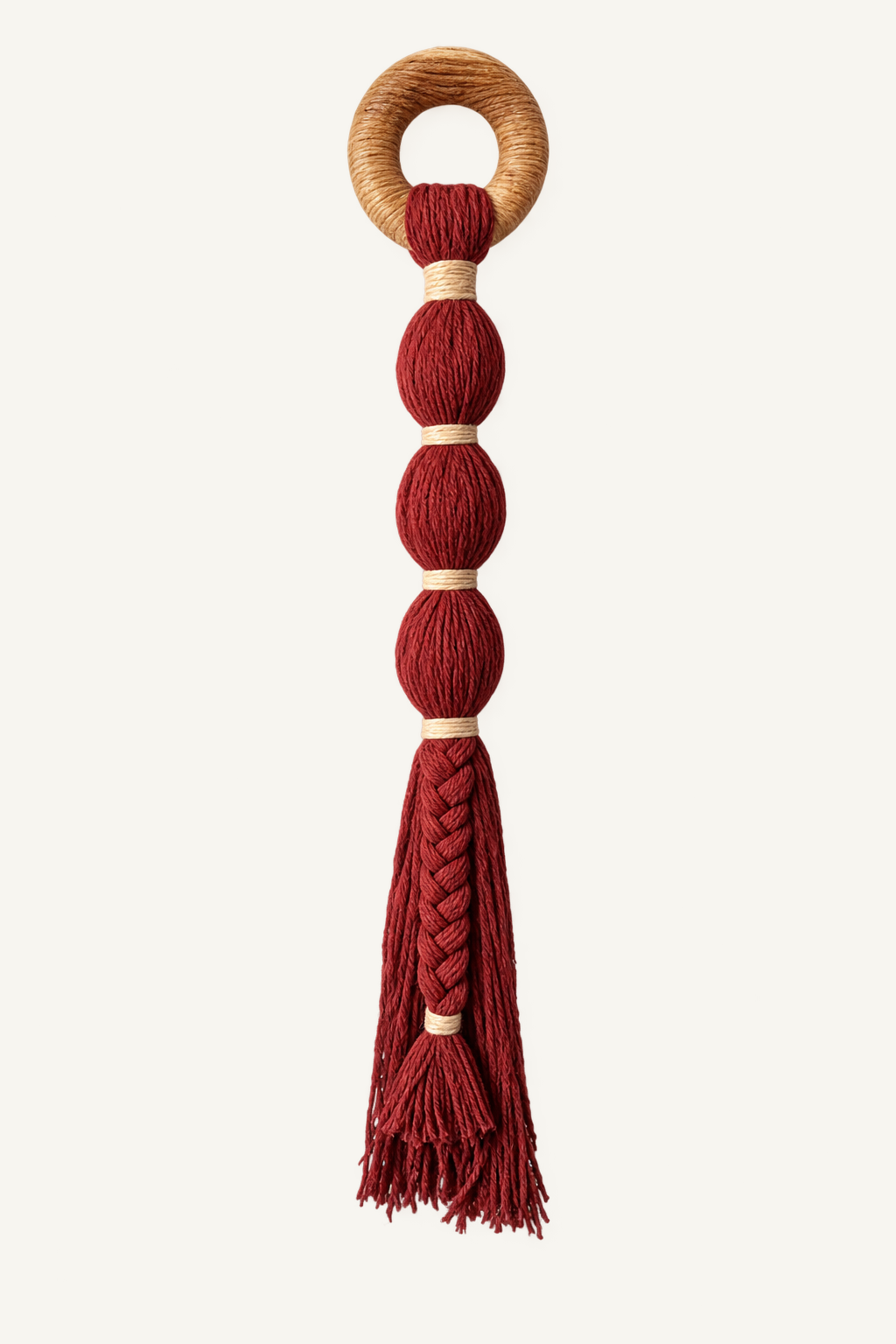 Knotted Cotton Wall Hanging, front view
