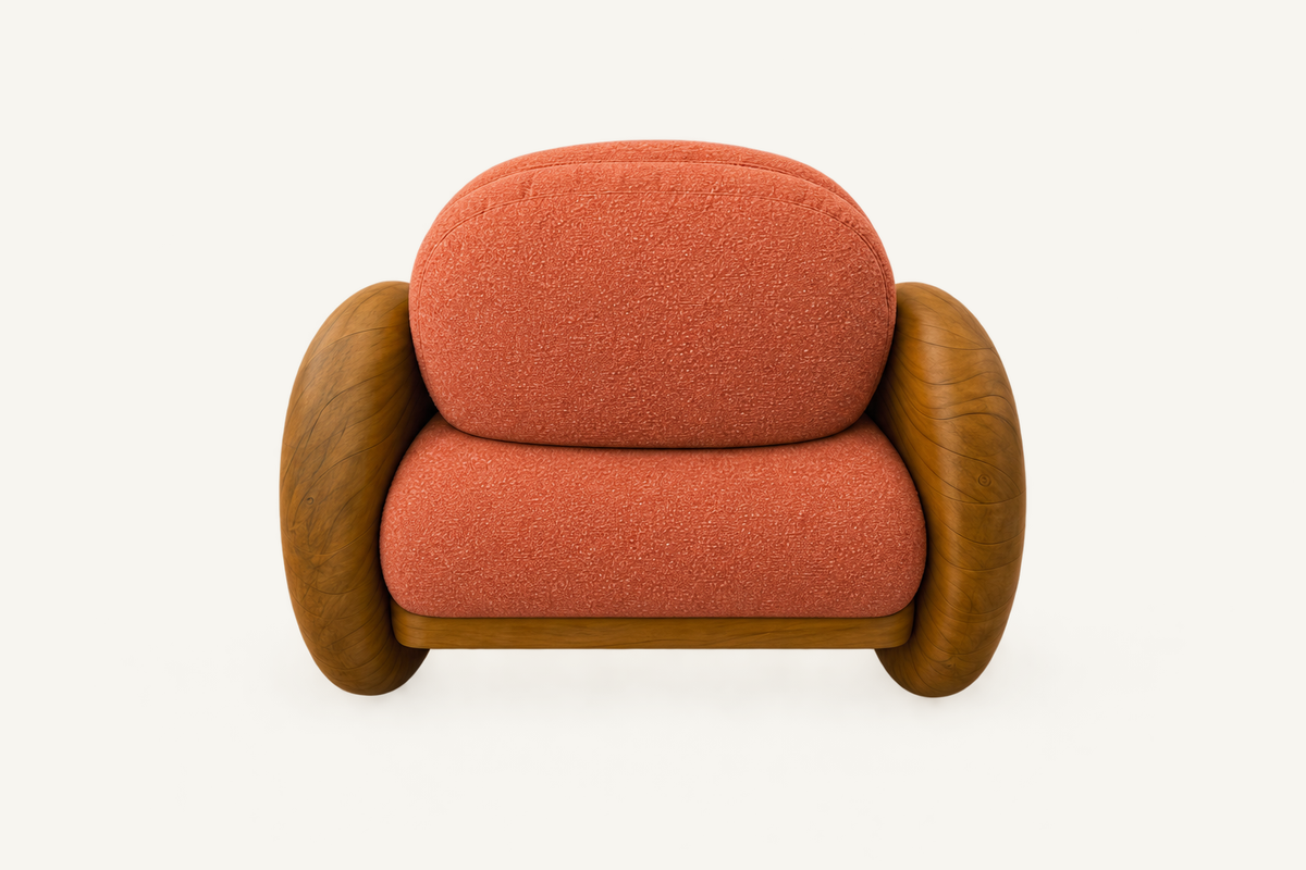 Terracotta Bubble Armchair, view 3