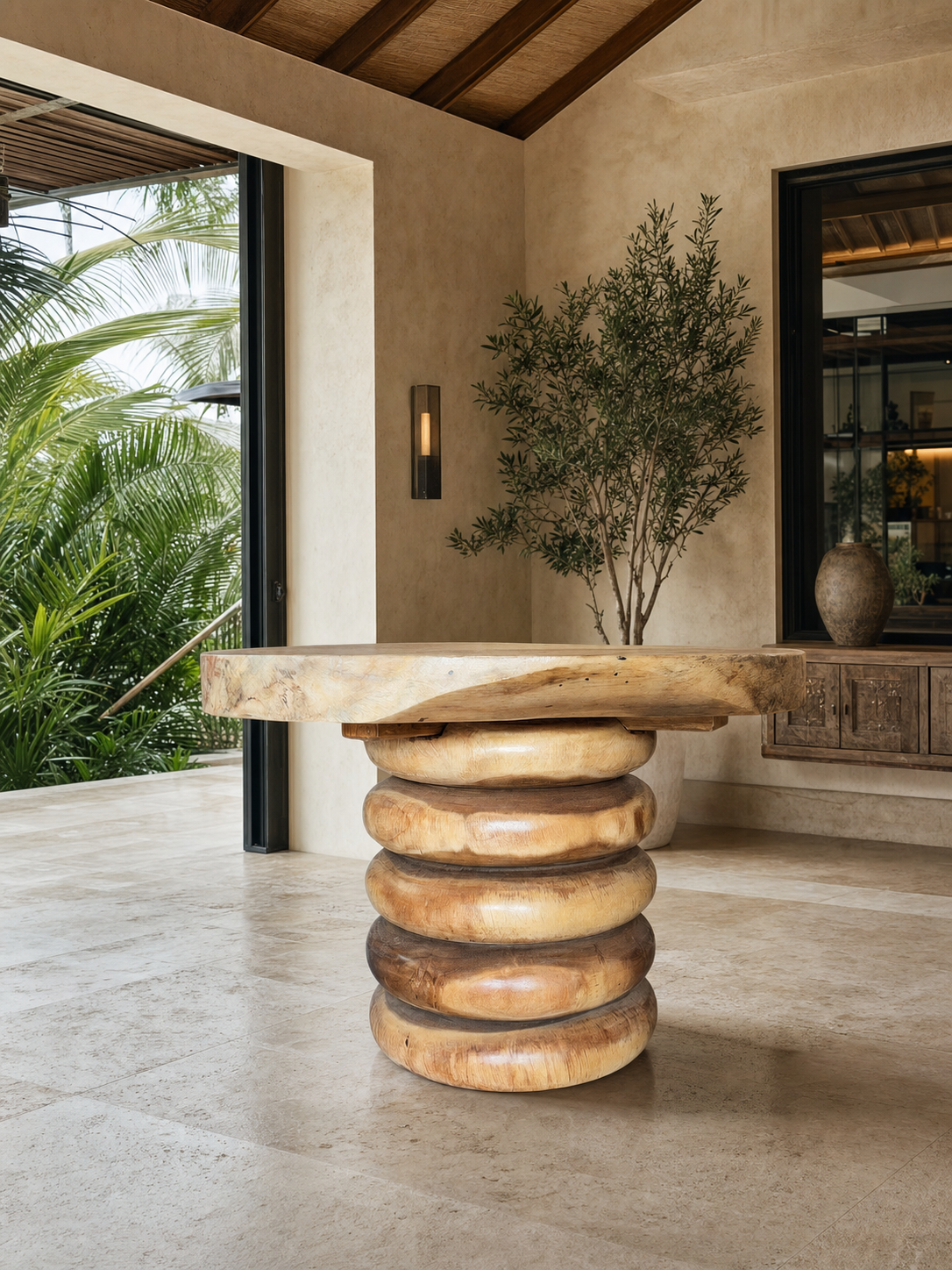 Ribbed Suar Dining Table: image 4