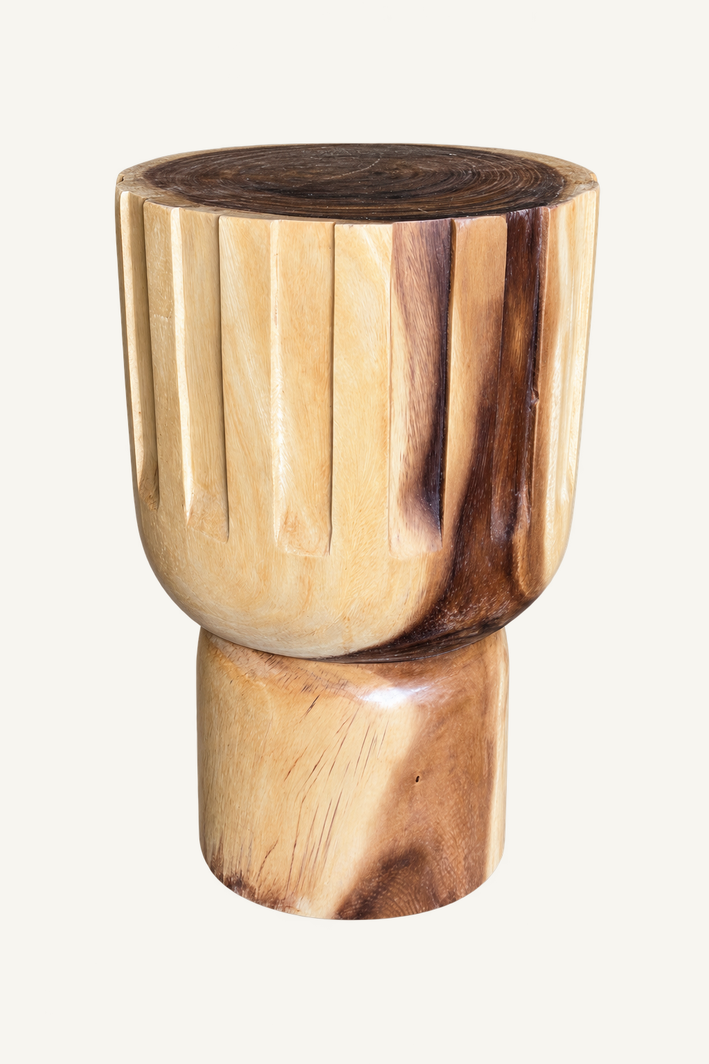 Ribbed Suar Pedestal, front view