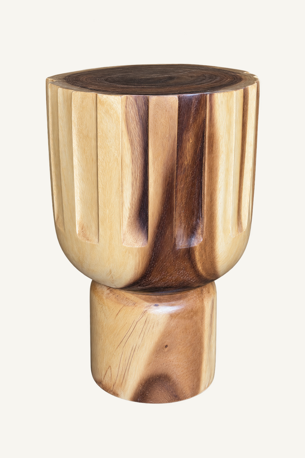 Ribbed Suar Pedestal, alternate angle